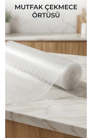 Mutfak Raf Ve Çekmece İçin Şeffaf Pvc Koruyucu Örtü 45x300 Cm