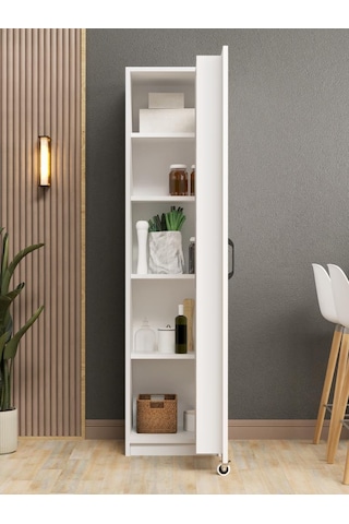 Kuzeylife Novensa Çok Amaçlı Erzak-kiler Dolabı Tek Kapaklı Beyaz Beyaz