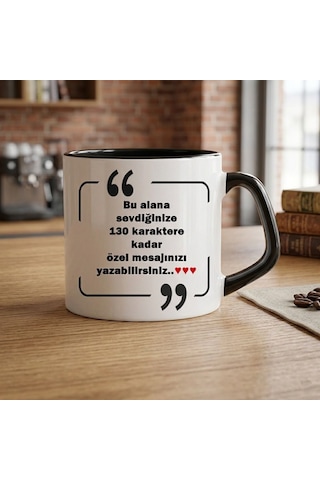 Kişiye Özel Sevgiliye Mesajlı Hediye Afilli Kupa Bardak Not Yazılabilir Romantik Tasarım Özel Hediye Fikri Beyaz