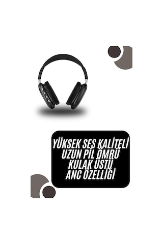 Kulak Üstü Kablosuz Bluetooth Kulaklık Yumuşak Süngerli Sd Kart Girişli - 4998