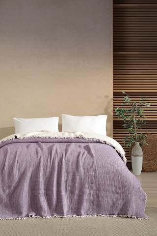 Varol 5 Katlı %100 Pamuk Müslin Yatak Örtüsü 230x240 Cm Lıla/cıftkısılık Lila