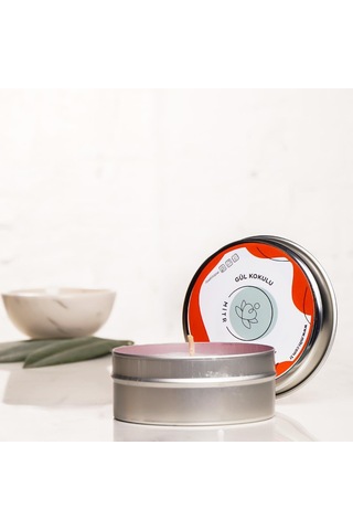 Mitr Gül Aromalı Metal Mum Çok Renkli