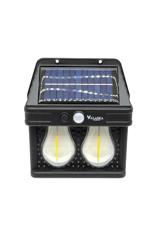 Hw 779-2 Solar Hareket Sensörlü Dış Mekan Bahçe Lambası - 2 Led Retro Filamanlı Duvar Apliği 1 Adet
