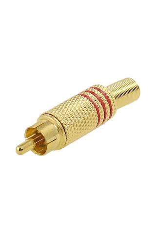 Rca Erkek Tos Jak Fiş Metal Yaylı 10 Adet Siyah Çizgili