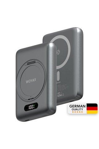 Woyax Magsafe Powerbank 360 Standlı Metal 10.000mah 20w Hızlı Taşınabilir Şarj Cihazı Stand Apple Uyumlu iPhone 11 12 13 14 15 16 Samsung-xiaomi Siyah