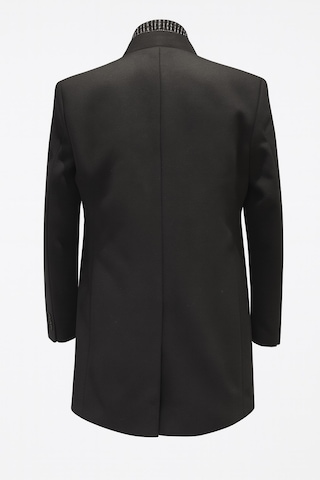 Plus Scorpion Erkek Uzun Kaşe Kaban İtalyan Kesim Slim Fit Şık Model Siyah