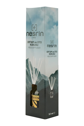 Nesrin Yasemin 50 Ml Çubuklu Oda Ve Oto Kokusu Reed Diffuser, Kalıcı Ortam Kokusu - 8690352954100x