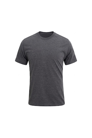 Uki Antrasit Bisiklet Yaka Basic T-shirt