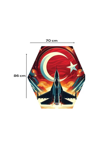 Türk Bayrağı & F16 Desenli Kolay Kurulum Altıgen Çıtalı Uçurtma