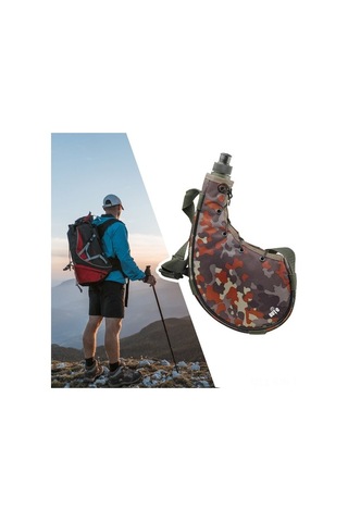 Fortunelane Askeri Eğitim İçin Dayanıklı 0.8l Kahverengi Su Kutusu Omuz Çantasıyla Kahverengi