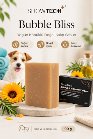 Showtech Bubble Bliss Köpek Ve Kedi İçin Yoğun Köpüklü Doğal Kalıp Sabun Hassas Bakımın Gücü