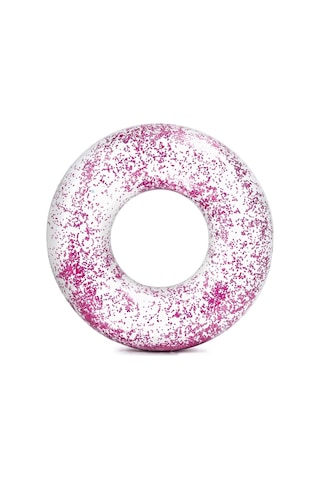 Mandalina Intex Glitter Tube Şeffaf Havuz Deniz Yüzme Simidi 107 Cm Pembe Çok Renkli