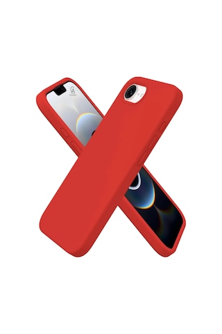 Apple Uyumlu iPhone 16e İçi Kadife Lansman Kılıf Ve Hayalet Privacy Tam Kaplayan Cam Ekran Koruyucu Kirmizi