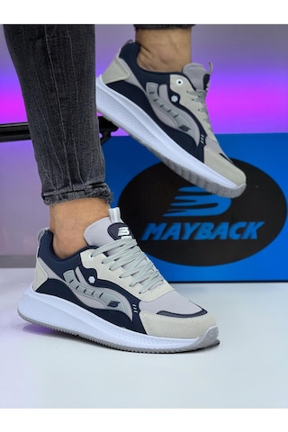 Mayback Erkek Sneaker,günlük Spor Ayakkabı,ortopedik Taban Gri - Lacivert