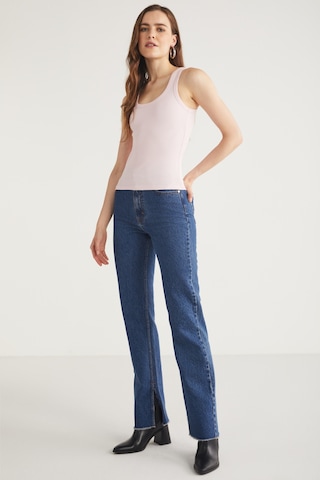 Ethıquet Lıllesol Kadın Fitilli Görünümlü Slim Fit Vücuda Oturan Havuz Yakalı Pamuklu Basic Pembe At