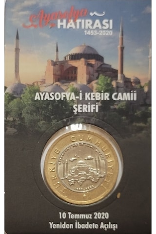 Ayasofya-i Kebir Camii Şerifi Yeniden Ibadete Açılışı, 1 Lira 2020 Hatıra Para Ve Kiti