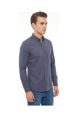 Artı Erkek Spor Slim Fit Uzun Kol Likralı Gömlek Bgl-st05465 Füme