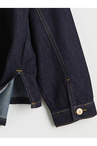 Lc Waikiki İndigo Uzun Kollu Kız Çocuk Jean Gömlek