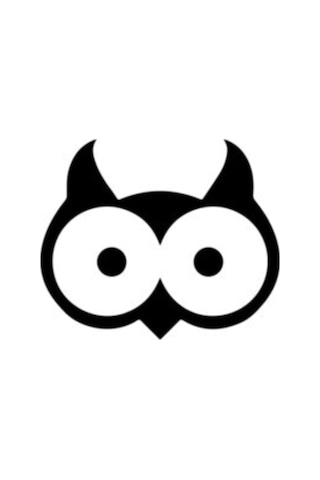 Karikatür Baykuş Kafası Oto Sticker Siyah 20 15 Cm