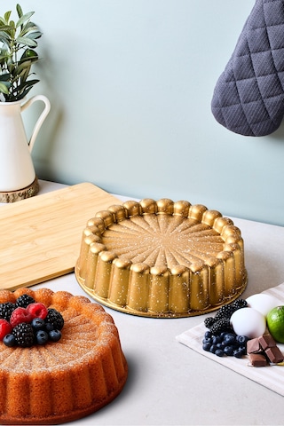 Cake Pro Döküm Papatya Gold Tart Kalıbı 26 Cm Gold