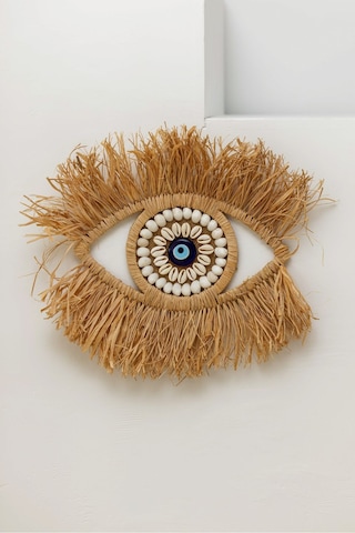 Göz Rafya Deniz Kabuğu Ve Cam Nazar Boncuklu Model Kapladığı Alan 40 Cm M086