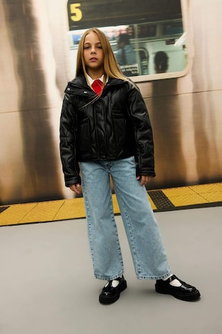 DeFacto Kız Çocuk Su İtici Fermuarlı Çıtçıt Kapamalı Cepli Mont C5486A824AUBK27 Siyah