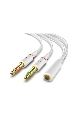 Kulaklık Mikrofon Birleştirici Kablo 3.5Mm Dişi To 2X3.5Mm Erkek