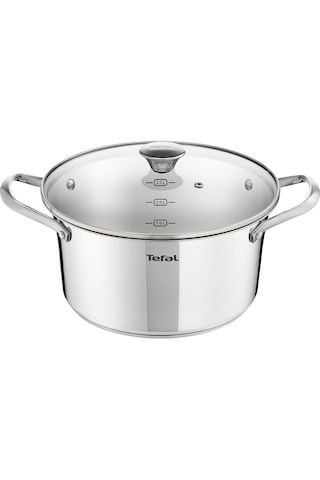 Tefal Simpleo B815S4 Tencere ve Tava Seti, 4 Parça, Paslanmaz Çelik/Siyah, 49.1 x 35.3 x 13.3 CM