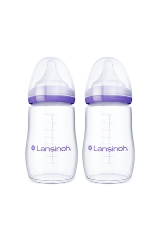Lansinoh® 2 X 240 ML Biberon ve NaturalWave® Biberon Emziği (3 Ay+)