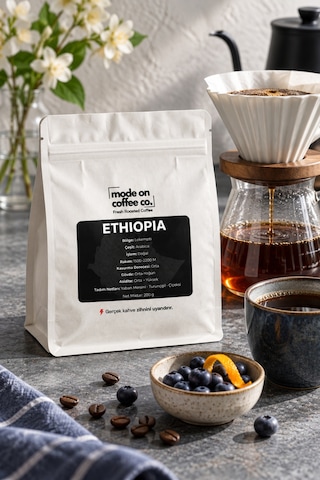 Etiyopya Lekempti Filtre Ve Espresso Kahve 200 Gr %100 Arabica Doğal - Filtre Makinesi İçin Öğütülmüş