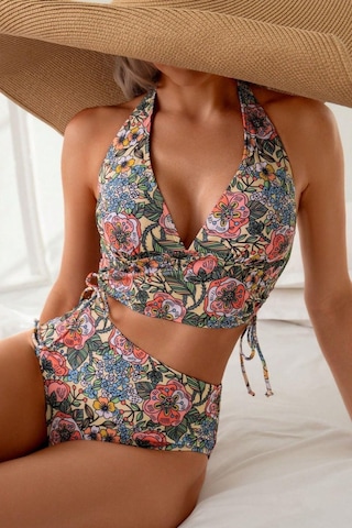 Bella Notte Kadın Kaplı Astarlı Yüksek Bel Bikini Takımı Çok Renkli