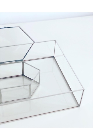 Vitrayverteks Gümüş Sunum Tepsisi ve Yüzük Kutusu