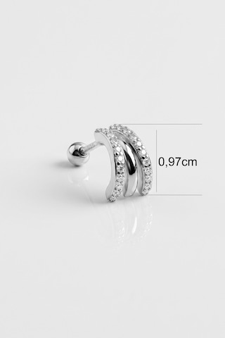 Luna 18 Ayar Beyaz Altın Kaplama Gümüş Tragus-helix Piercing