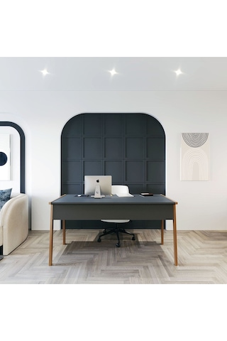Zenith Çalışma Masası 150cm Antrasit Ceviz
