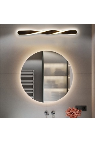 Besthome1 Modern Spiral Led Aynalı Duvar Lambası: Yüksek Kalite Metal, Enerji Tasarruflu, Oturma Odası Ve Yatak Odası İçin Deko Siyah