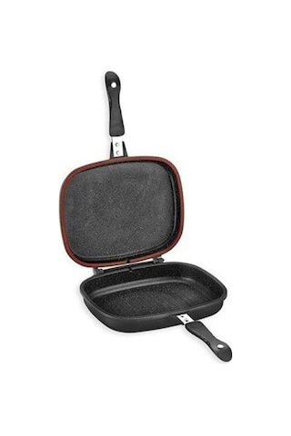 Schafer Diva Double İkili Ayrılabilir Grill Pan Kare Çift Taraflı Tava 2 Parça Siyah