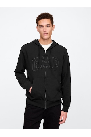 Gap V-frch Ft Heritage Logo Fz Erkek Sweatshirt-7988 Siyah