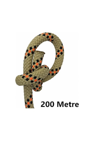 Orca 11 Mm 200 Metre Polyamid Statik Halat Kurtarma, Dağcılık Ve Gemici İpi Bej