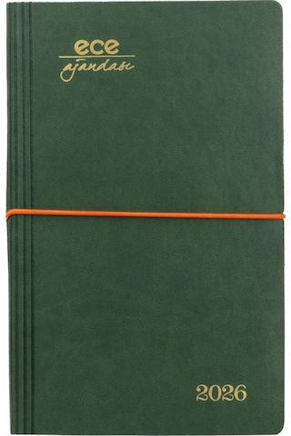 Ece Ajandası Yeni Akçay 2026 Yeşil - Günlük Çizgili 12x18 Yeşil