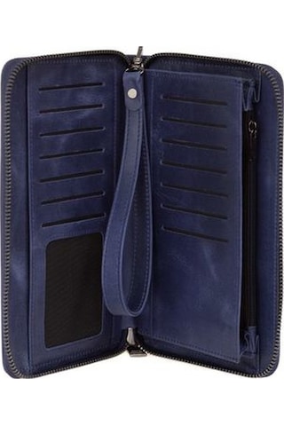 Bilik Deri Lacivert Crazy Horse Unisex Portföy & Clutch Çanta Ar 001