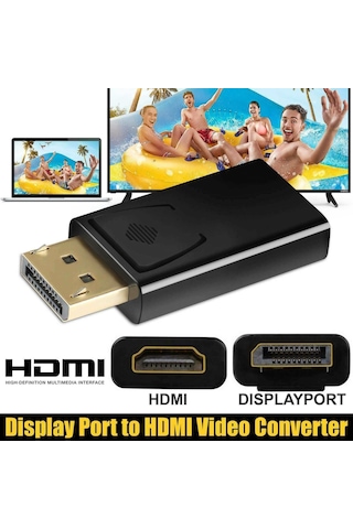 Displayport To Hdmi 4K Kablo Display Port Çevirici Dönüştürücü Mini