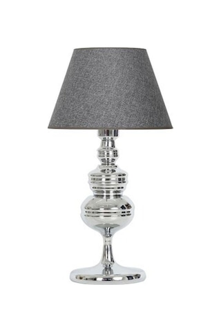 Vinner Munch Krom Kaplama Metal Abajur - Hasır Gri-53046 Renkli