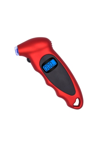 Yunboo Dijital Lastik Basınç Ölçer Yüksek Hassasiyetli Elektronik Gösterge Çok Birimli Abs Malzeme Kırmızı-siyah 53g