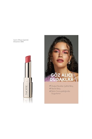 Note Cosmetics Iconic Sheer Lipstick 208 Dreamer Nemlendirici Parlak Ruj, Pembe 00
