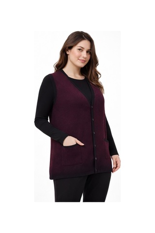 Gürkan Kadın Anne Triko Yelek Bgl-st05292 Bordo