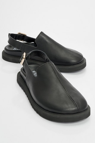 Luvishoes Luvi Shoes Laby Siyah Cilt Hakiki Deri Kadın Sandalet Siyah Deri
