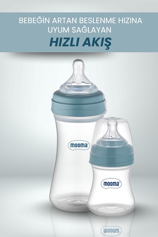 Mooma Kindy 150 ve 250 Ml Biberon Yenidoğan Başlangıç Seti - Bowl Blue
