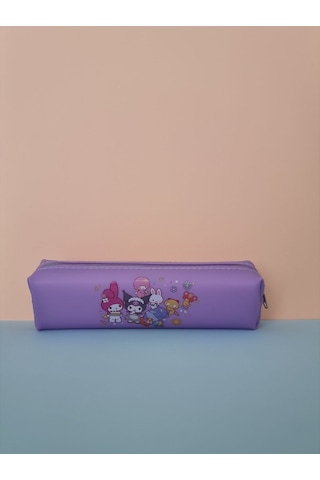 Kuromi My Melody Hello Kitty Cinnamoroll Figürlü Yumuşak Silikonlu Kalem Kutusu Kalemlik- Pastel Mor