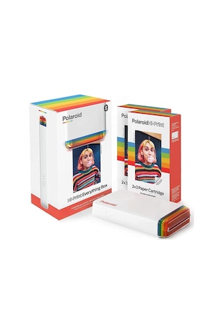 Polaroid Hi-Print 2×3 Beyaz Taşınabilir Bluetooth Foto Yazıcısı Everything Box ( 40'lı Film Dahil)