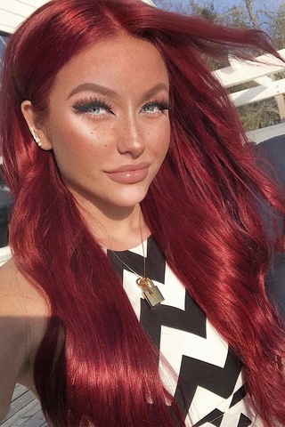 Caş Dekorasyon Isıya Dayanıklı Yarımay Çıt Çıt Saç - 39 - Şarap Kızıl - Dalgalı - 60 Cm - 110 Gr